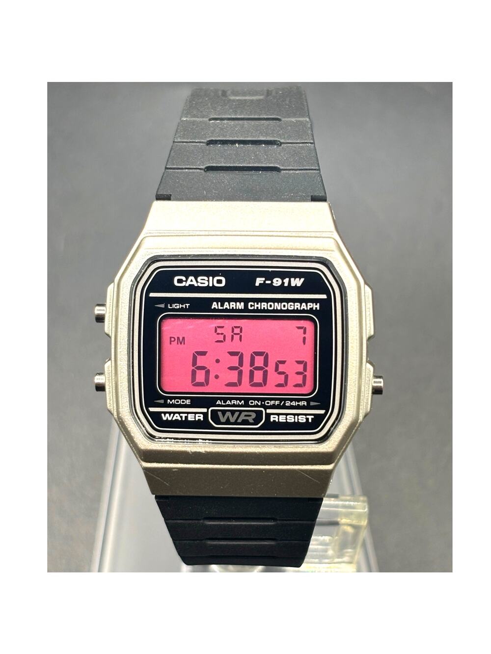 LWS Dark Rose F91W Custom Pink Display Digital Watch